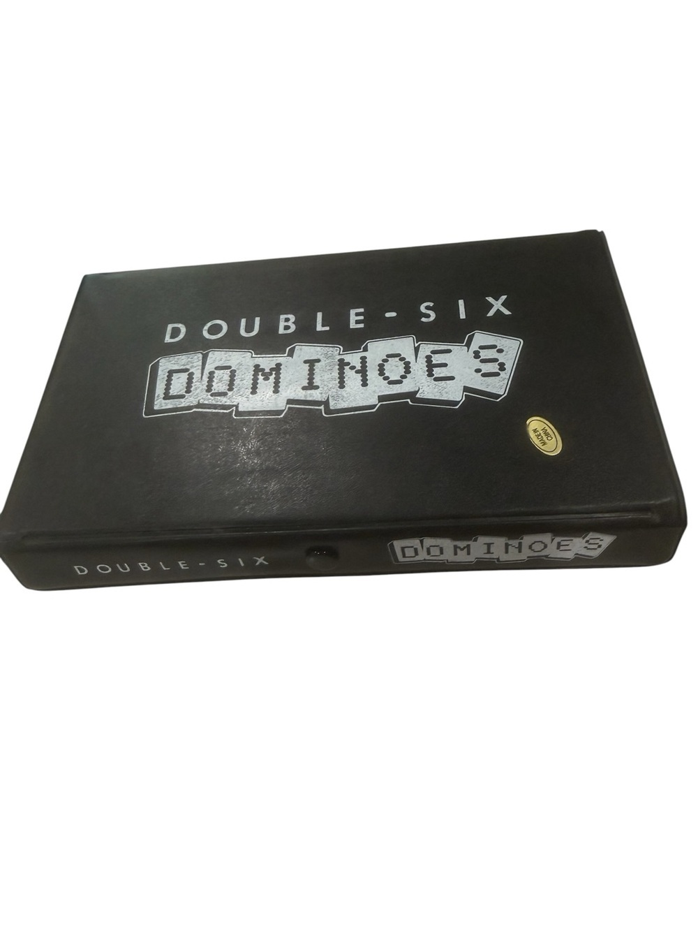 Double- Six Dominoes U.S. Playing Card Co. 28 Tiles New In Wrap Black Snap Case